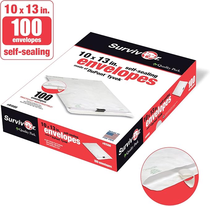 Quality Park Tyvek Envelopes, Large 10x13 Mailers, Easy-to-Open Tamper Evident - Image 6