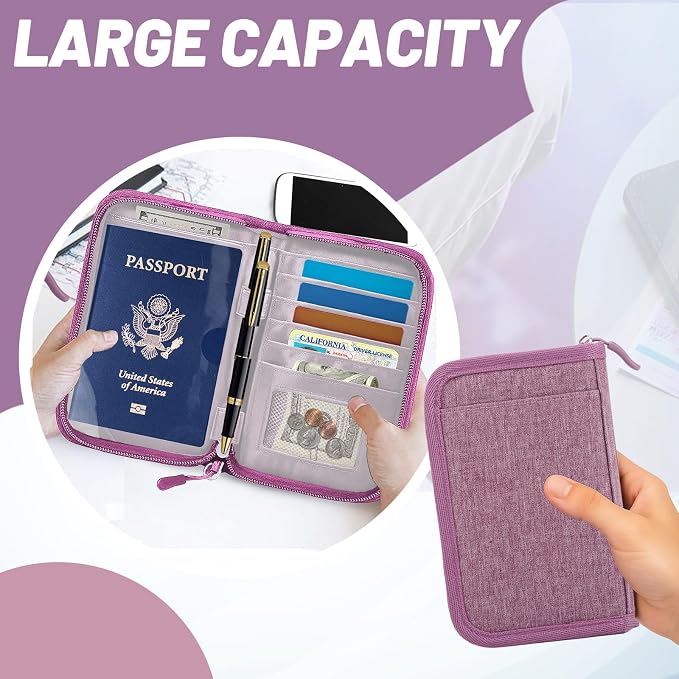 Passport Holder for Travel Essentials, RFID Blocking Protector Passport Wallets - Image 5