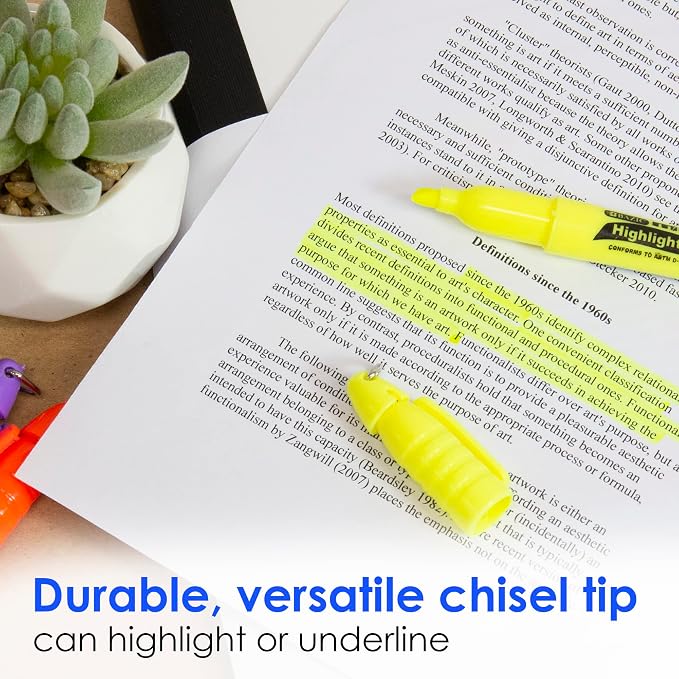 BAZIC PRODUCTS Mini Highlighters, Fluorescent, Chisel Tip, 5 Ct, 144-Case | - Image 7