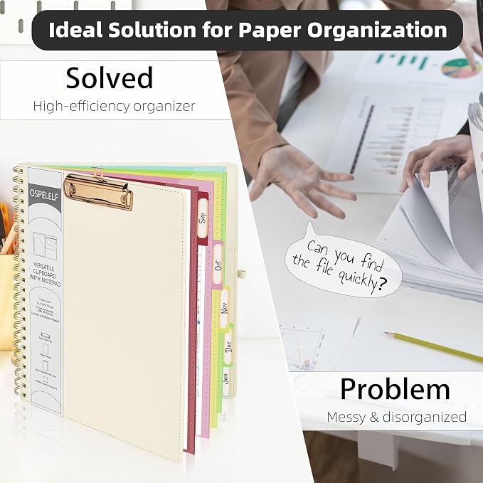 Ospelelf Foldable Spiral Clipboard Folio - Image 5