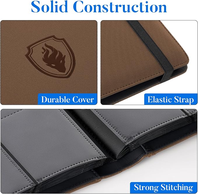 Premium 9 Pocket Card Binder for 360 Cards, Fabmaker PU Cover Trading Card - Image 2