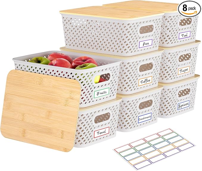 Anysig 8 Packs Plastic Storage Bins by AnysigOfficial