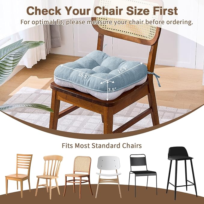 BETU Chair Cushions for Dining Chairs Set of 4, 3.5" Thick Kitchen Table Chair - Image 4