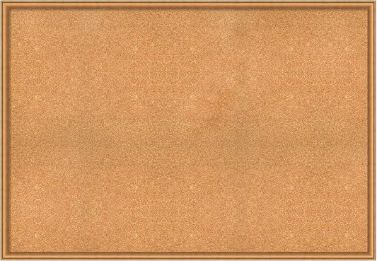 Amanti Art Natural Cork Board for Wall, 36x52 Vision Board with Bronze Frame, Oversize Corkboard Office Decor for Home Organization, Casual Corkboard Pinboard to Display Items for Home Organization-DeskLoop Office