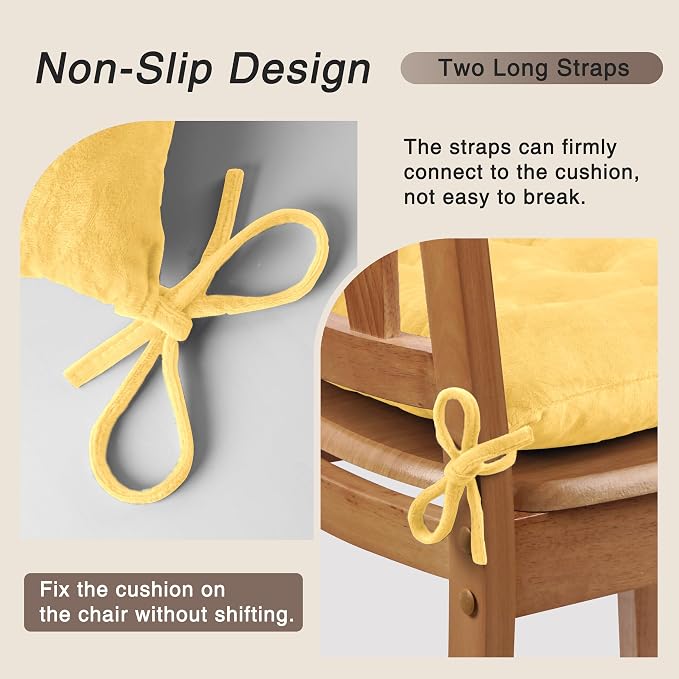 OVOV 4 Pack Chair Cushions for Dining Chairs Soft Seat Cushions for Kitchen - Image 3