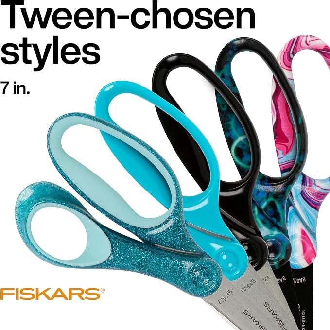 Fiskars 7" SoftGrip Student Glitter Scissors - Image 2