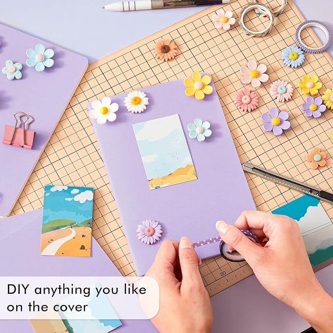 feela 8 Pack Soft Cover Journal Bulk, Notebooks College Ruled for Work, Lined Travel Journal for Women Men, Note Taking Notebook School Supplies Business Writing, 8.2” x 5.5”, A5, Light Purple-DeskLoop Office