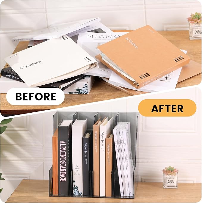 CiWiVOKi Vertical File Holder, PET Desk Organizer and Storage Bins Holding - Image 7