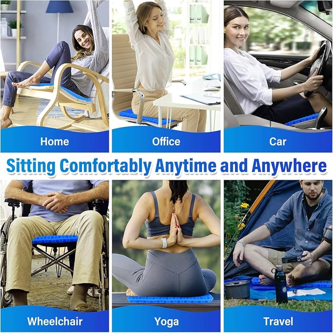 20" Gel Seat Cushion for Long Sitting Pressure Relief - Image 8
