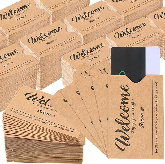 Sabary 1000 Pcs Kraft Paper Hotel Key Card Envelope Credit Card Protectors by Sabary