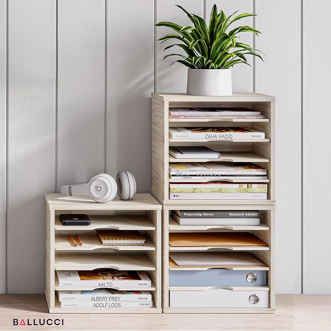 Ballucci 5-Tier File Organizer for Desk, Mail Sorter, Office Desk Organization - Image 6