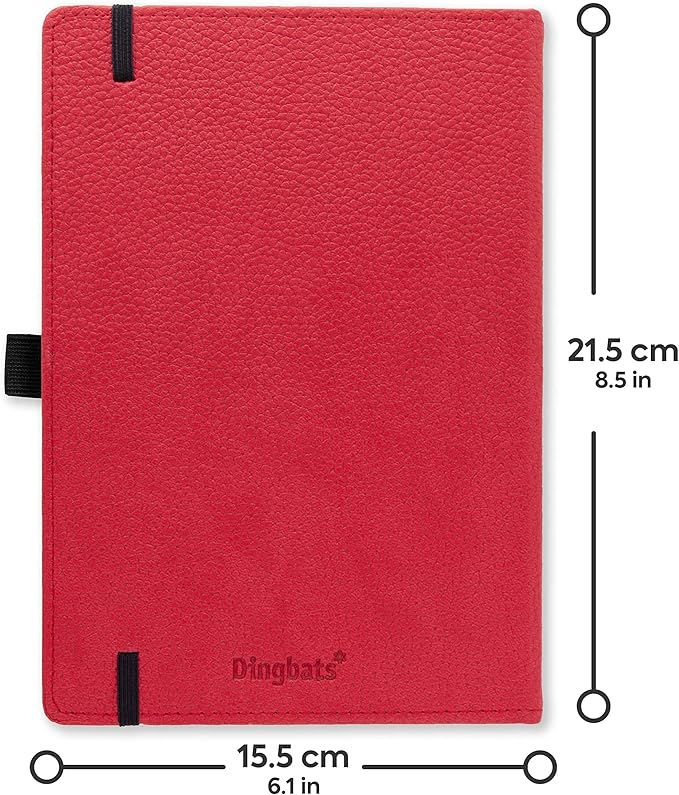 Dingbats* Wildlife Plain Journal Notebook A5 - Vegan Leather Hardcover - Ideal for Work, Travel, Writing - with Pocket, Elastic Closure & Bookmark-DeskLoop Office
