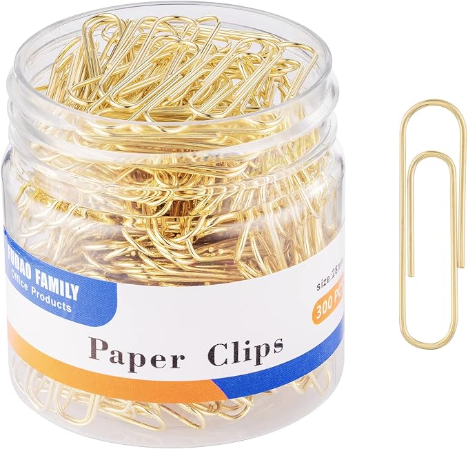 Gold Paper Clips, 1.1 Inch Small by FUDAOFAMILY