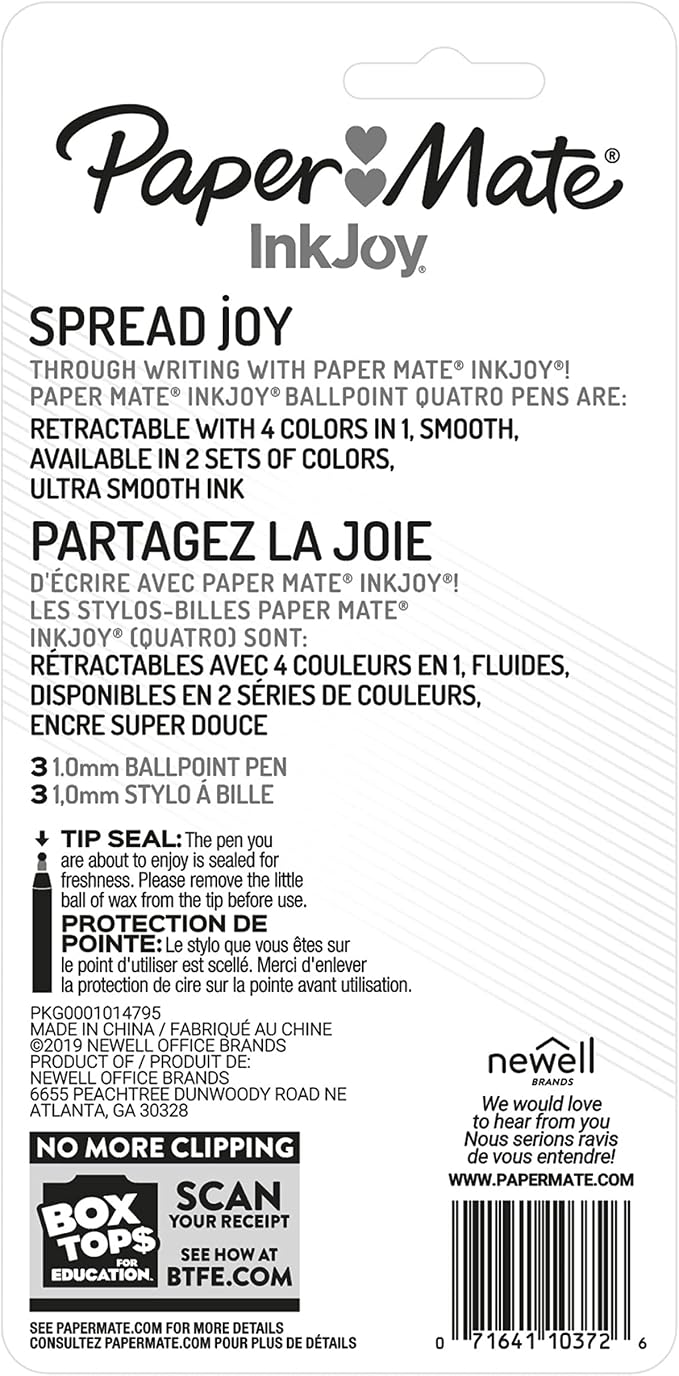 Paper Mate InkJoy Quatro Retractable Ballpoint Pens, 4 Colors in 1 Pen - Image 7