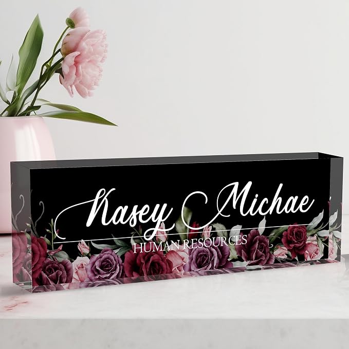 Desk Name Plate Personalized, Personalized Name Plate by AeekdookWoodenPuzzles