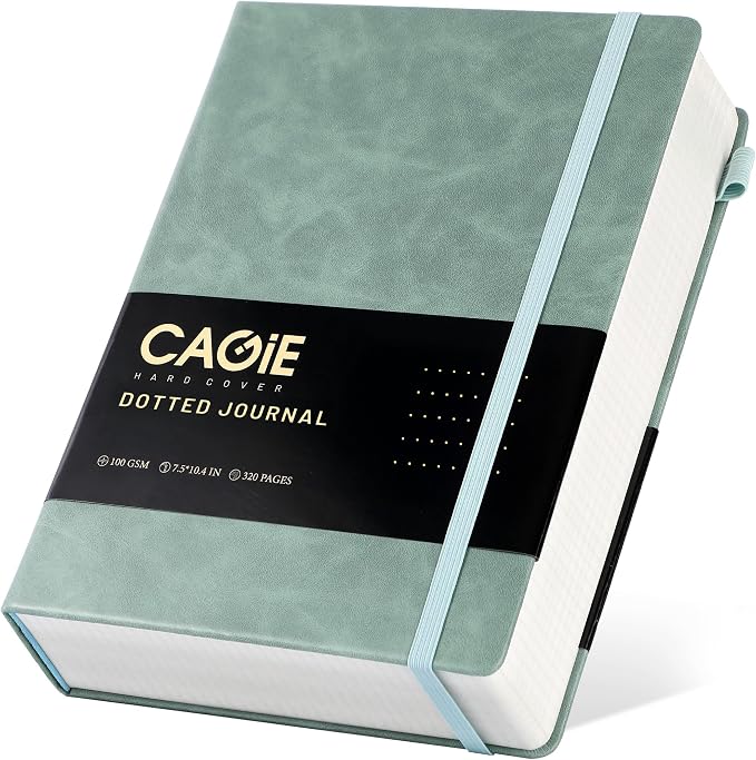 CAGIE Bullet Dotted Journal Notebook 320 Pages 100 GSM Paper Hardcover B5 Dot by CAGIE