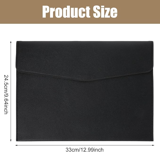 PU Leather A4 File Document Holder, A4 File Folder Waterproof Portfolio - Image 2
