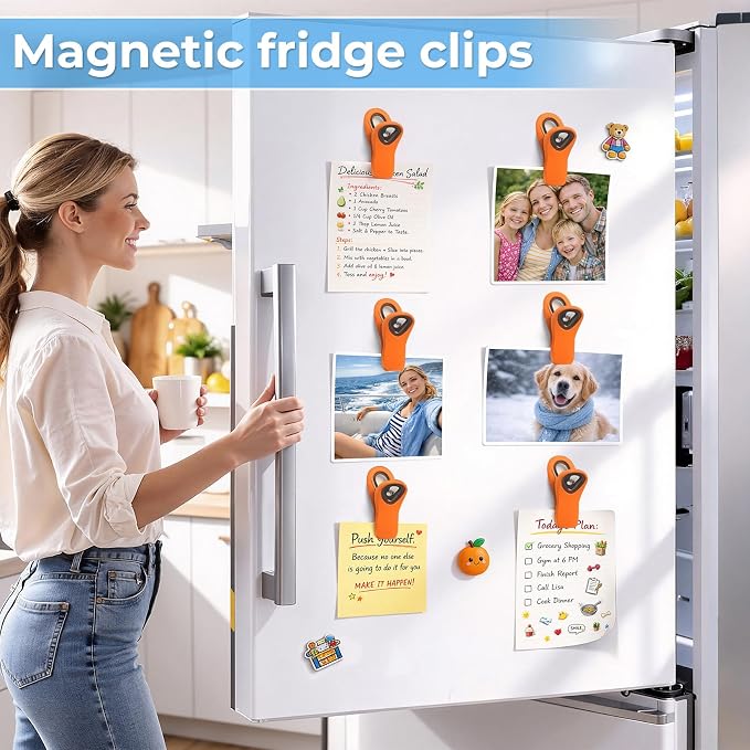 12 Pack Chip Clips, Bag Clips for Food, Magnetic Sealers for Chips and Other - Image 3