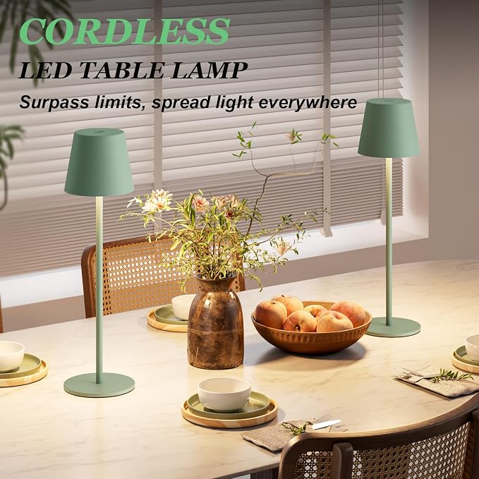 Kakanuo Cordless Table Lamp Rechargeable Green - Image 4