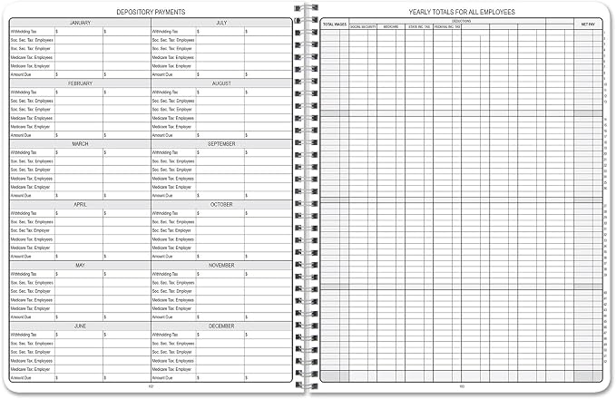 BookFactory Payroll Record Book/Employee Payroll Weekly Log Book/Logbook/Journal - Image 3