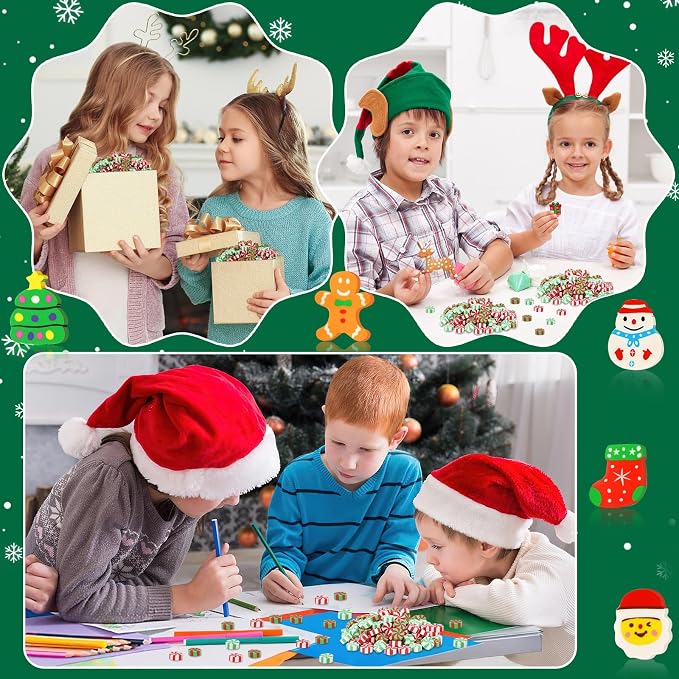 JUNEBRUSHS 150Pcs Christmas Erasers - Image 5