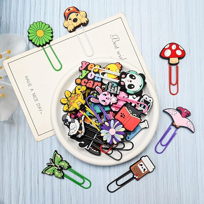 30 PCS Random Paper Clips Metal Paperclip Large Size Paper Clip Cute Bookmark - Image 6