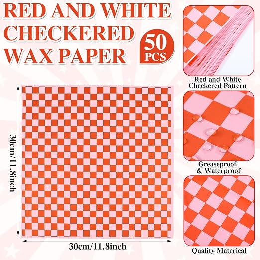 Geosar 100 Pcs Gingham Party Supply Disposable Paper Food Tray Bulk Disposable - Image 3