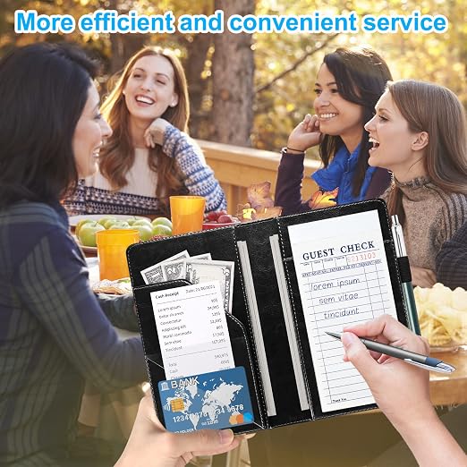 ACdream Server Books for Waitress, Guest Book Note Pad, Cute Pocket Leather - Image 2