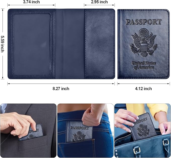 Eoehro Passport Holder for Travel Essentials-2Pack, Passport Wallet Cover Case - Image 5