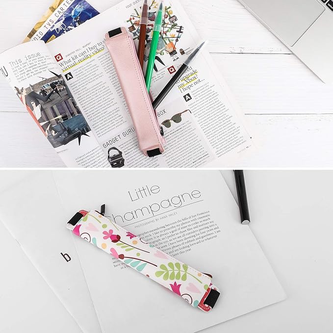 MoKo Pencil Case, PU Leather Pen Pencil Pouch Holder Stationery Zipper Bag - Image 7