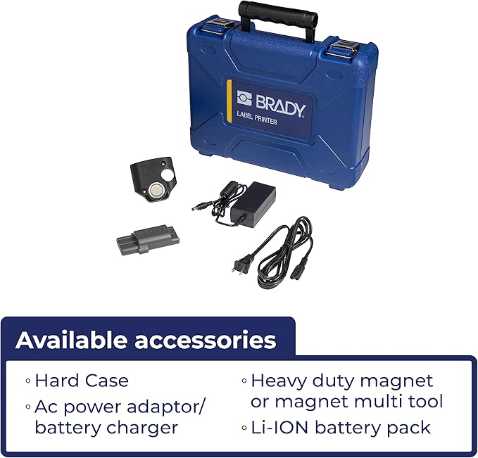 Brady M210-LAB Portable Label Printer, Blue/Gray, 9.5 in H x 4.5 in W x 2.5 in D-DeskLoop Office