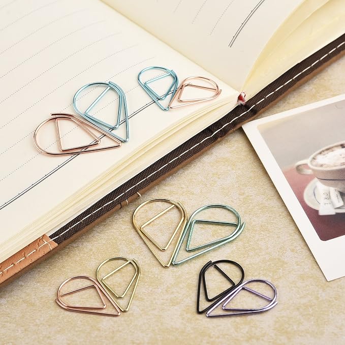 Frienda 105 Pieces Multicolor Paperclips Metal Paper Clips Drop-Shaped Clips - Image 5