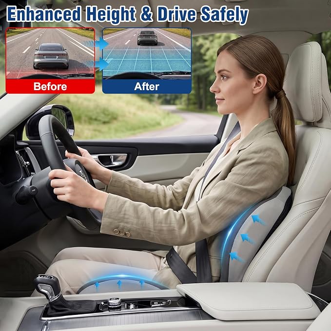 Car Seat Cushion with Lumbar Support Pillow, Memory Foam Office Chair Cushion - Image 3