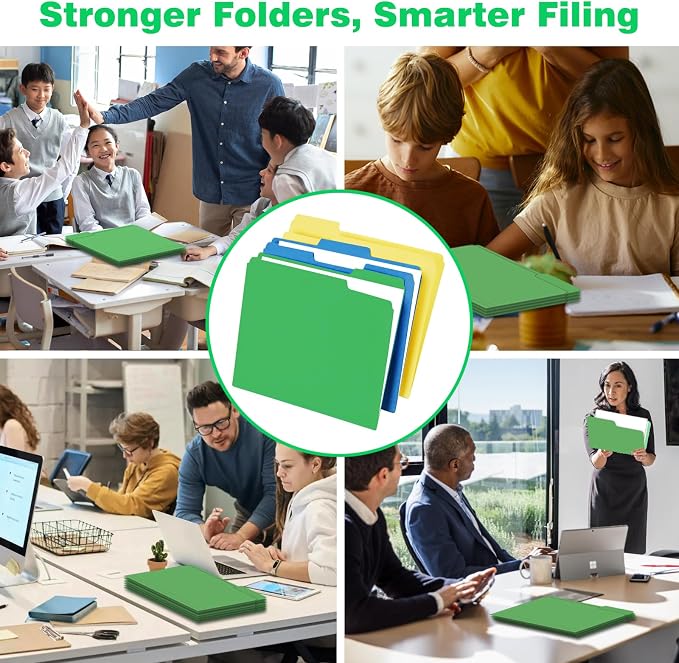 Green Manilla Folders File Folders 100-Pack Letter Size 8.5" x 11" Green - Image 5