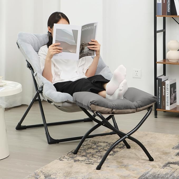 15" Folding Ottoman, Foldable Footrest Stool, Small Foot Stool - Image 2