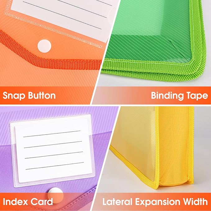 AZEN 20 Pack Plastic Expanding File Folder, Plastic Envelopes - Image 5