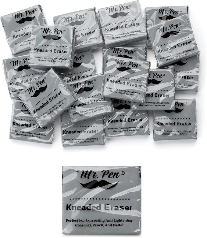 Mr. Pen- Kneaded Erasers, 1.44" x 1.36", 18 Pack, Graphite & Pastel Drawing - Image 8