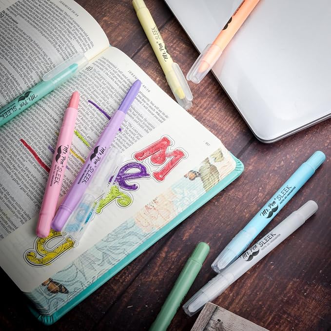 Mr. Pen- No Bleed Gel Highlighters, 8 Pack | Bible Highlighters and Pens No - Image 9