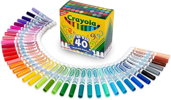 Crayola Ultra Clean Washable Markers, Teacher School Supplies by Crayola