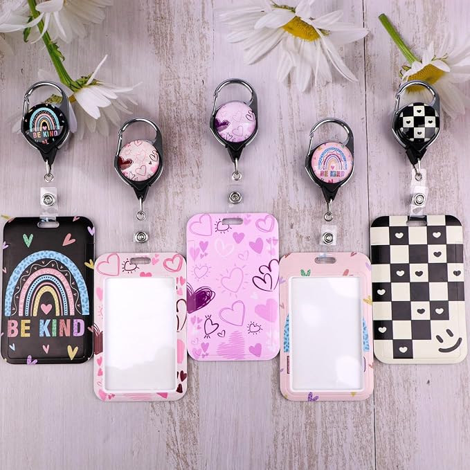 Pink ID Badge Holder Retractable Reel - Image 6