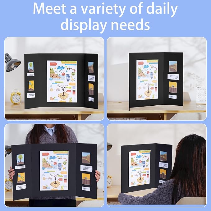 AKONEGE 6Pcs Medium Trifold Poster Board, Presentations, Science Fair, Photo - Image 4