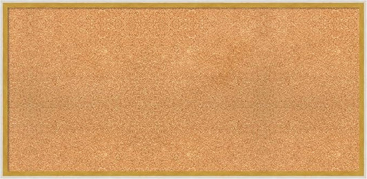 Amanti Art Natural Cork Board for Wall, 19x39 Vision Board with White Frame, Large Corkboard Office Decor for Home Organization, Modern Corkboard Pinboard to Display Items for Home Organization in-DeskLoop Office