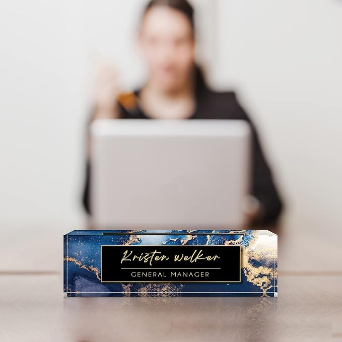 Desk Name Plate Personalized, Premium Clear Acrylic Desk Name Plate, - Image 4