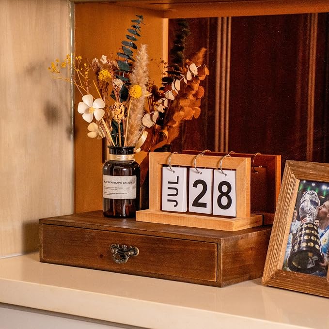 Wooden Drawers Organizer Soild Desktop Drawer Storage Box Organizer - Image 5