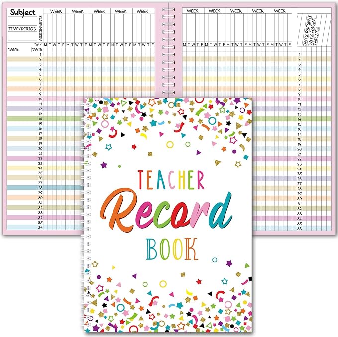 Fuyoooo Teacher Record Book Teacher Grade Books 2026-2027 Spiral Bound Record by Liraitoya