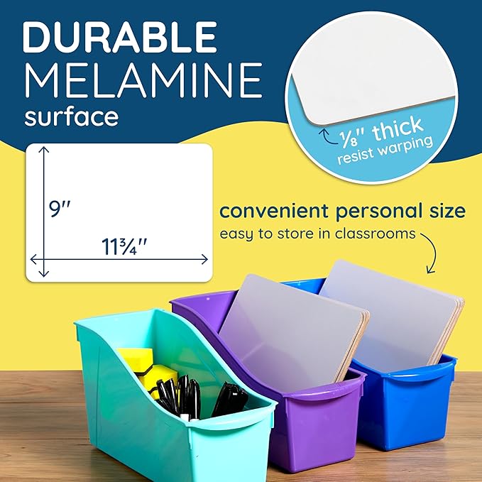 Blue Summit Supplies 30 Pack Mini Dry Erase Boards Classroom Set, Small - Image 2