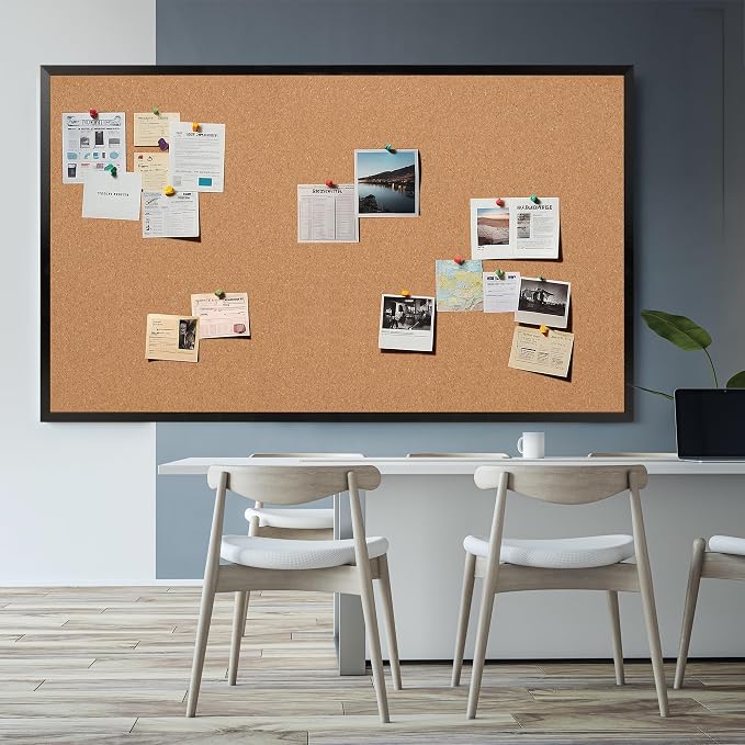 Extra Large Cork Bulletin Board 72" X 48", Wall Mounted Notice Pin Board - Image 3