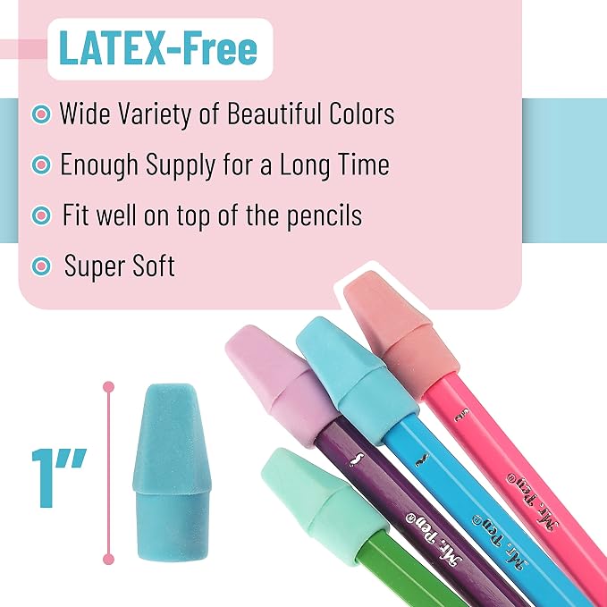 Mr. Pen- Pencil Erasers Toppers, 120 Pack, Latex Free, No Smudge | Mr Pen - Image 3