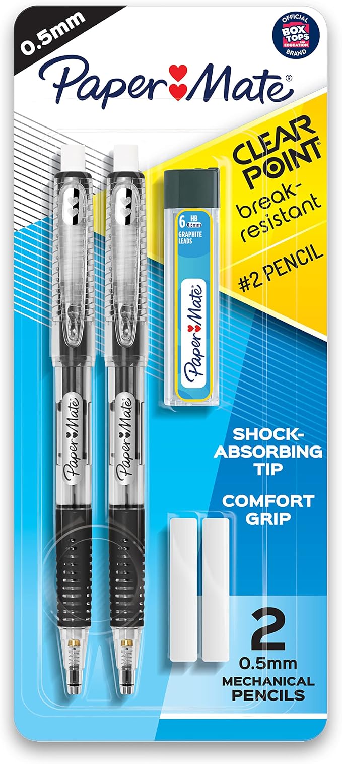 Paper Mate Clearpoint Mechanical Pencils, 0.5mm Break-Resistant HB #2 Lead by Unknown