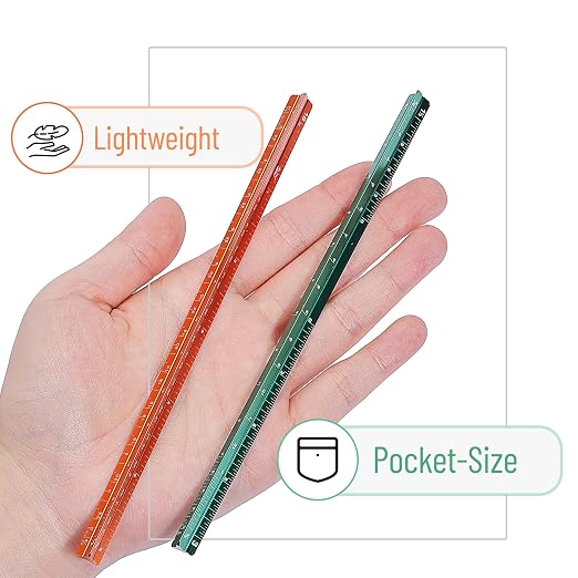 Mr. Pen- Small Architectural Scale Ruler, 6 Inch, 2 Pack | Green and Orange - Image 7